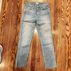 MOTHER jeans The Pony Boy Ankle Fray